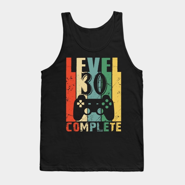 Vintage 30th Wedding Anniversary Level 30 Complete Funny Video Gamer Birthday Gift Ideas Tank Top by smtworld